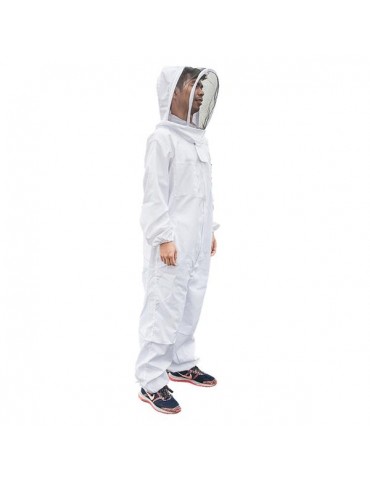 New Professional Polyester Cotton Full Body Beekeeping Suit with Veil Hood Size XXL