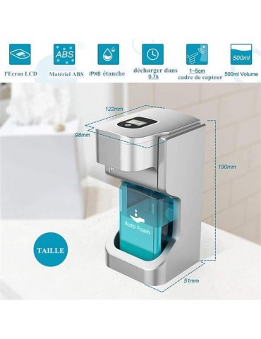 HOXIYA Automatic Foam Soap Dispenser with Touchless Automatic Foaming for Bathroom/Home/School/Office, 500ml Large Capacity Countertop Infrared Motion Sensor Match Upgraded Waterproof Base