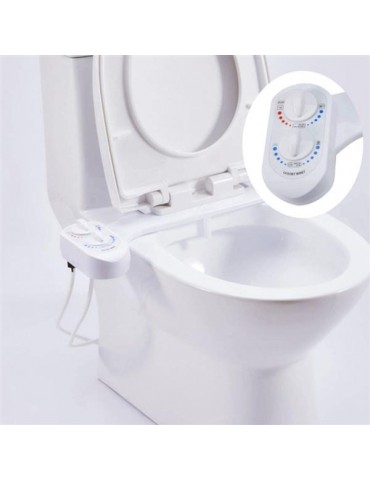 Non-electric White Fresh Water Sprayer Bidet System For Toilet,Self-cleaning Hot and Cold Water One Nozzle Adjustable Water Pressure Easy Installation Bidet Sprayer Attachment For Toilet Seat